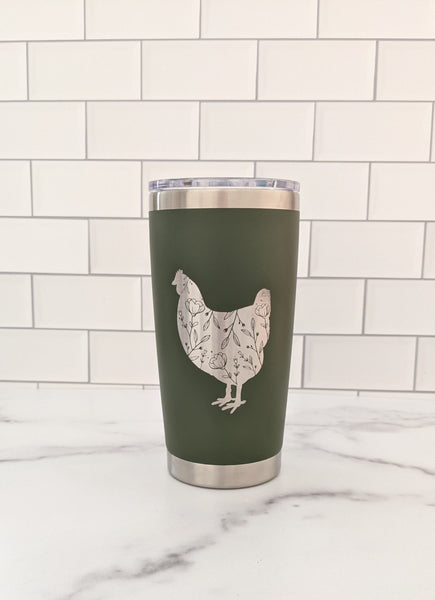 Floral Chicken Tumbler