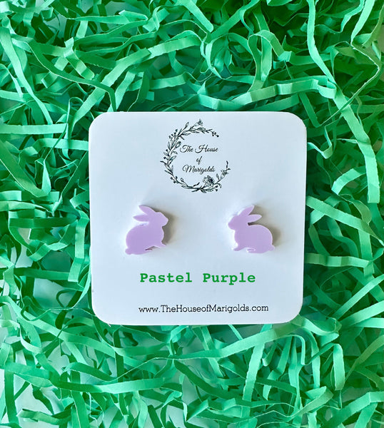Pastel Teal Bunny Studs