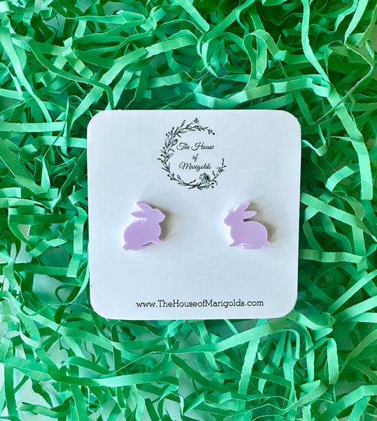 Pastel Teal Bunny Studs