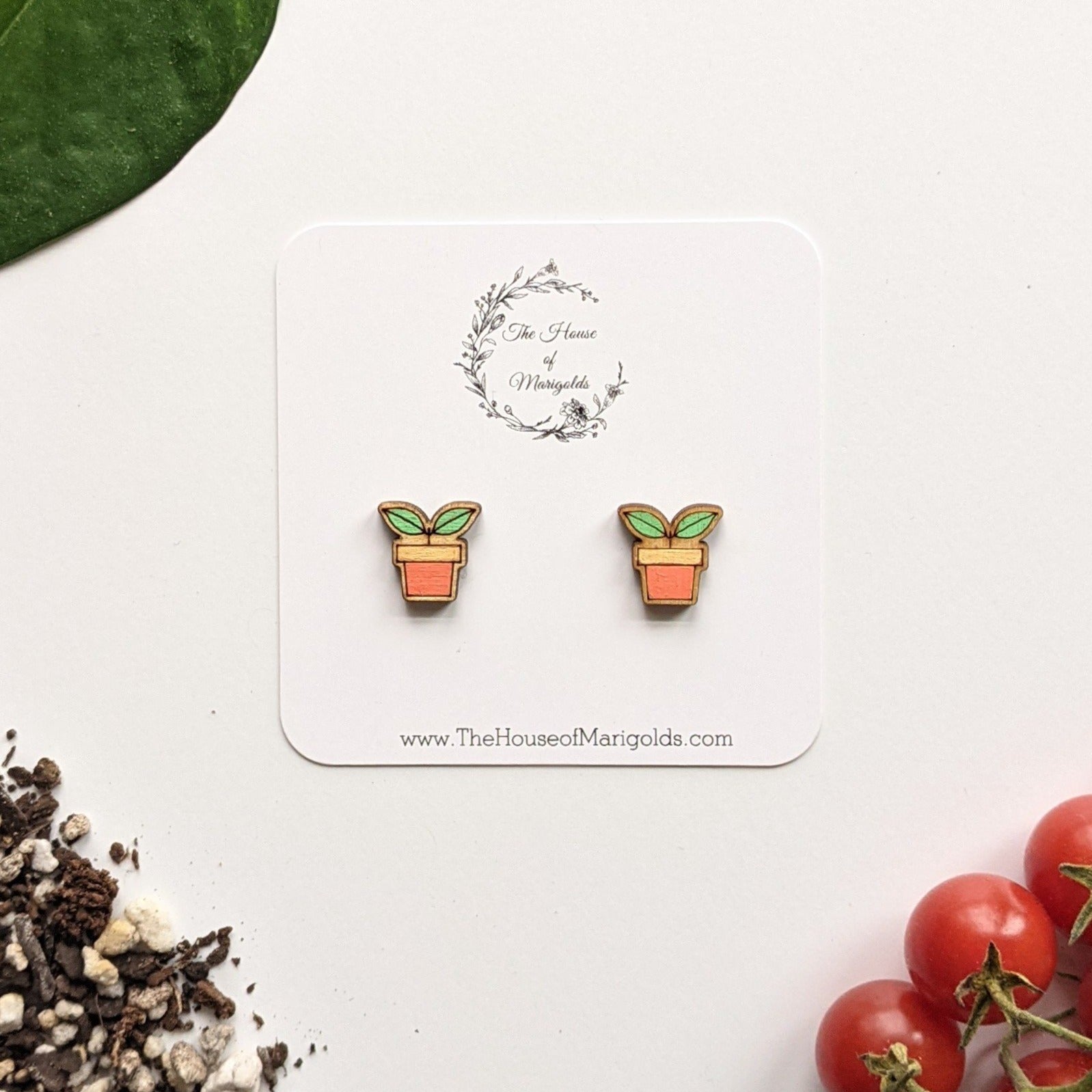 Potted Plant Stud Earrings