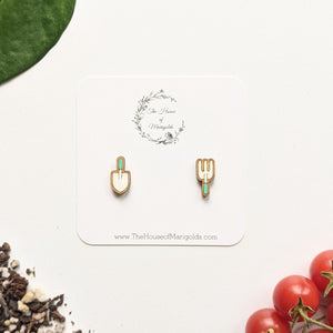 Shovel & Rake Stud Earrings