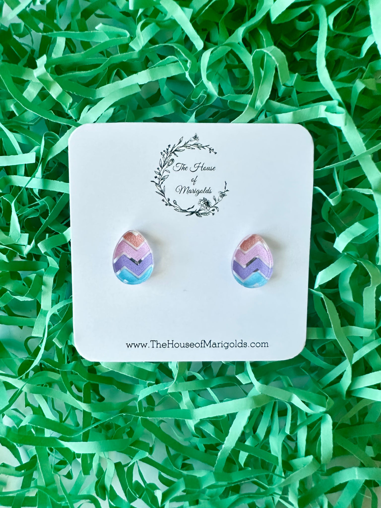 Chevron Stripe Easter Egg Studs